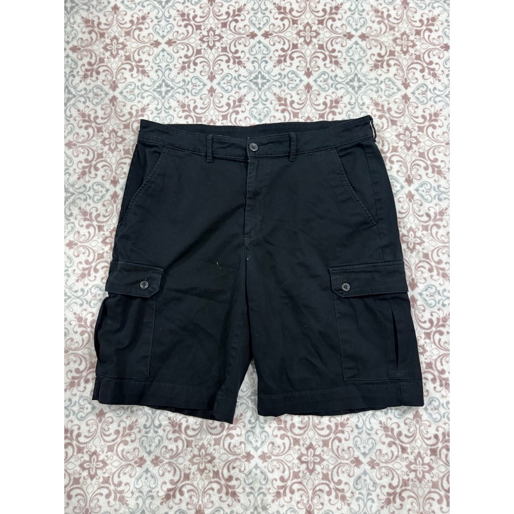 St Johns Bay Mens Black Cargo Shorts Size 36 Cotton Blend Utility Multi Pocket